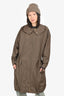 Stella McCartney Khaki Green Nylon Cinched Waist Hooded Coat Size 38