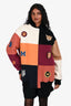 Stella McCartney Black/White/Brown Wool Patch Embellished Baseball Jacket Size 38