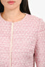 Giambattista Valli Pink Metallic Scallop Detail Cropped Jacket Size 44