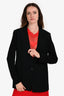 Helmut Lang Black Jersey Sleeve Single Button Jacket Size 6 US