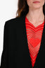 Helmut Lang Black Jersey Sleeve Single Button Jacket Size 6 US