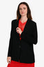 Helmut Lang Black Jersey Sleeve Single Button Jacket Size 6 US