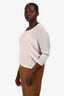 Lanvin En Blue Cream/Metallic Knit 3/4 Sleeve Sweater Est Size M