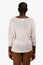 Lanvin En Blue Cream/Metallic Knit 3/4 Sleeve Sweater Est Size M