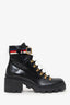 Gucci Black Leather Lace-Up Combat Boots Size 39