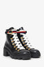 Gucci Black Leather Lace-Up Combat Boots Size 39