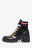 Gucci Black Leather Lace-Up Combat Boots Size 39