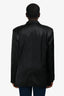 Frame Black Satin Single Breasted Blazer Size L