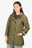 Burberry Green Quilted Hooded Coat Size XS