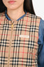 Burberry Beige Tartan Pattern Padded Zip Up Vest Est. XS
