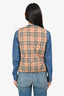 Burberry Beige Tartan Pattern Padded Zip Up Vest Est. XS