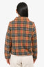 Burberry Brown Tartan Pattern Zip Up Fleece Jacket Estimate Size S