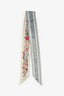 Christian Dior Grey/Multicolour Floral Print Silk Twilly