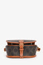 Celine Brown Triomphe Canvas/Leather Medium Folco Crossbody