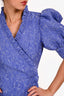 Ganni Purple Textured Wrap Dress Size 36