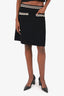 Sandro Black/White Knit Mini Skirt Size 3 With Tags