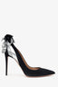 Aquazzura Black/Silver Suede 'Forever Marilyn' Heels Size 41