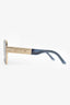 Christian Dior Black/Gold Rectangular Logo Sunglasses