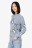Prada Blue/White Wool/Cashmere Rabbit Sweater Size 40
