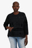 Valentino Black Bead/Sequin Embellished Patterned Crewneck Sweater Size M