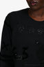 Valentino Black Bead/Sequin Embellished Patterned Crewneck Sweater Size M