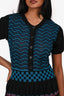 M Missoni Blue/Black Wool Patterned Knit Dress Size 6 US