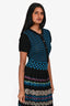 M Missoni Blue/Black Wool Patterned Knit Dress Size 6 US