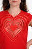 Christopher Kane Red Heart Shaped Short Sleeve Dress Size 4 US