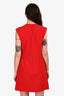 Christopher Kane Red Heart Shaped Short Sleeve Dress Size 4 US
