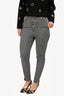 Alexander Wang Grey Wool Houndstooth Button Detail Pants Size 8