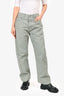 Jil Sander Green Denim Wide Legged Distressed Jeans Size 36