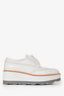 Prada White Leather Pointed Toe Platform Sneakers Size 36