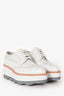 Prada White Leather Pointed Toe Platform Sneakers Size 36