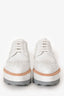 Prada White Leather Pointed Toe Platform Sneakers Size 36