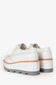Prada White Leather Pointed Toe Platform Sneakers Size 36