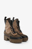 Louis Vuitton Brown Suede/Leather Monogram Laureate Desert Boots Size 36