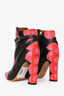Valentino Black/Pink/White Leather Pattern Ankle Boots Size 36.5