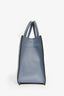 Valentino Blue Smooth Leather 'V' Logo Tote