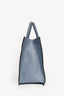 Valentino Blue Smooth Leather 'V' Logo Tote