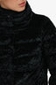 Herno Black Crushed Velvet Puffer Jacket Size 36