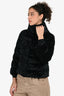 Herno Black Crushed Velvet Puffer Jacket Size 36