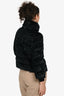 Herno Black Crushed Velvet Puffer Jacket Size 36