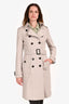 Burberry London Grey Wool Double Breasted Long Coat Size 4
