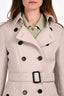 Burberry London Grey Wool Double Breasted Long Coat Size 4
