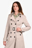Burberry London Grey Wool Double Breasted Long Coat Size 4