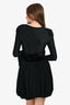 Paco Rabbane Black Bubble Hem Long Sleeve Mini Dress Size 38 w/ Tags
