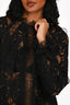 Alexis Black Lace Embroidered Floral Top Size M