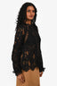 Alexis Black Lace Embroidered Floral Top Size M