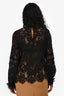 Alexis Black Lace Embroidered Floral Top Size M