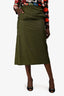 SportMax Green Nylon Cinched Waist Midi Skirt Size 6